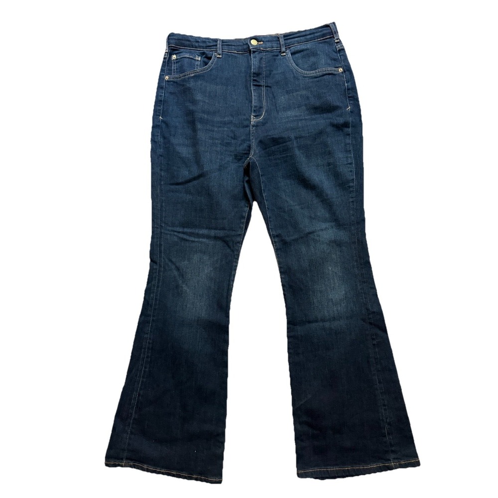Pilcro Anthropologie Jeans 33 P Flared Leg Waist Measures 34" Inseam 39" Dark